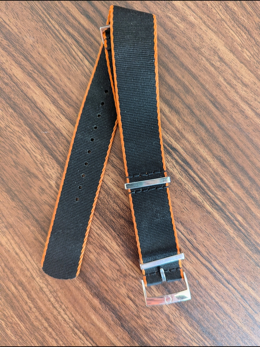 Authentic Omega OEM NATO Strap 20mm Black Orange Seamaster Speedmaster
